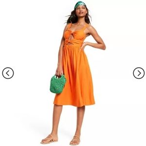 Women's Double Cut Out Midi Dress - Fe Noel x Target Orange